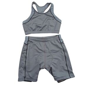 Zoot Sports Cycling Bra And Biking Shorts Set Size Medium Gray